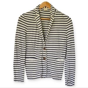 J. Crew Blue and white striped Soft Cotton Blazer Jacket Size XS